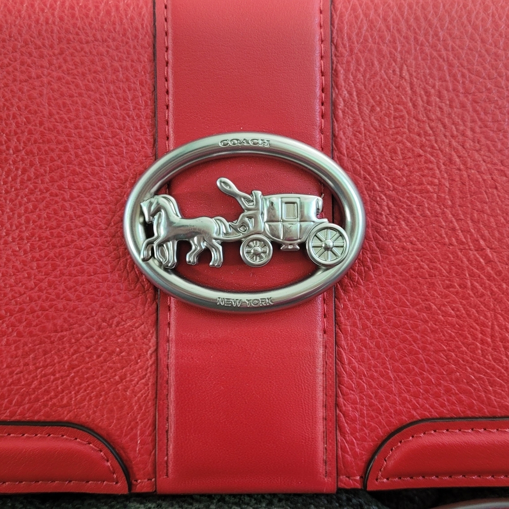 Coach Red Leather Shoulder Bag - Picture 4 of 6
